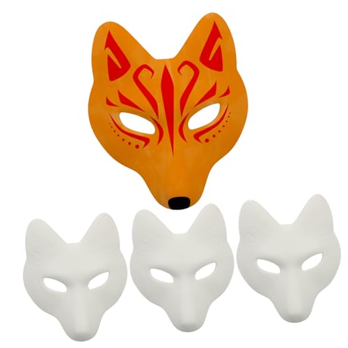 Homoyoyo 4 Stück Weiße DIY Fuchs Masken aus PU Leichte Blanko Tiermasken zum Bemalen Individuell Gestaltbare Faschings und Masquerade Masken für Frauen Geeignet für Halloween und Homoyoyo 4 Stück Weiße DIY Fuchs Masken aus PU Leichte Blanko Tiermasken zum Bemalen Individuell Gestaltbare Faschings und Masquerade Masken für Frauen Geeignet für Halloween und von Homoyoyo