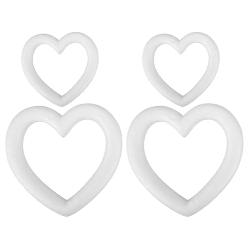 Homoyoyo 4Pcs Foam Herzmodelle Für DIY -Handwerk Herzkranzrahmen Für Valentine Und Hochzeiten Day Dekorationen von Homoyoyo