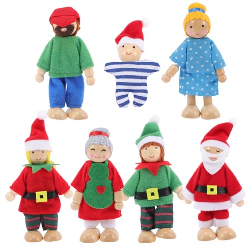 Homoyoyo 7 Stück Teiliges Holzpuppenhaus Spielset mit Beweglichen Mini Figuren Familienfreundliches Rollenspielzeug für Sicheres Glattes Holz als Weihnachts und Geburtstagsgeschenk Homoyoyo 7 Stück Teiliges Holzpuppenhaus Spielset mit Beweglichen Mini Figuren Familienfreundliches Rollenspielzeug für Sicheres Glattes Holz als Weihnachts und Geburtstagsgeschenk von Homoyoyo