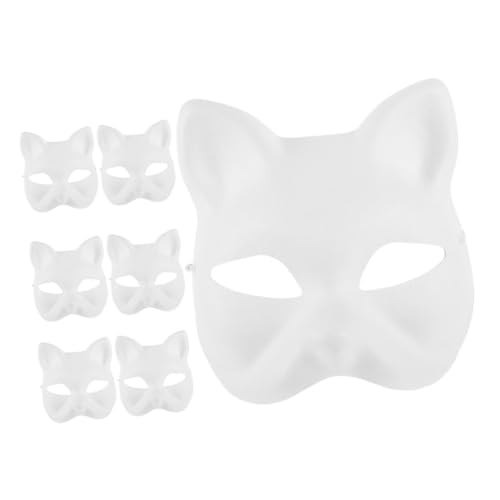 Homoyoyo 7St Maske Kostüm-Requisite, Partyzubehör Papier Weiß von Homoyoyo