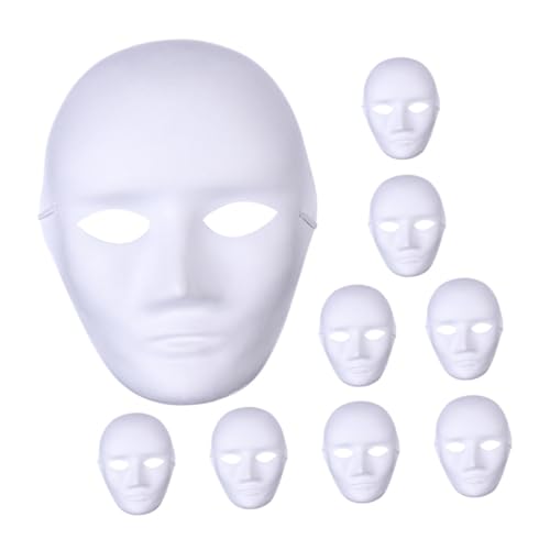 Homoyoyo 9 Stück Umweltfreundliche Papierzellstoffmaske Masken Mäusespeck Pore Maskerademaske Streifen voll diy face mask halloween maske karneval maske Papiermaske Maske selber machen Weiß von Homoyoyo