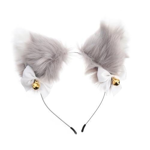 Homoyoyo Cosplay Katzenohren Haarreif mit Süßen Glocken Weiches Stirnband Leichte Tierohren Accessoires für Party Festival und Alltag Weiß mit Schleife und Goldenen Glöckchen Homoyoyo Cosplay Katzenohren Haarreif mit Süßen Glocken Weiches Stirnband Leichte Tierohren Accessoires für Party Festival und Alltag Weiß mit Schleife und Goldenen Glöckchen von Homoyoyo