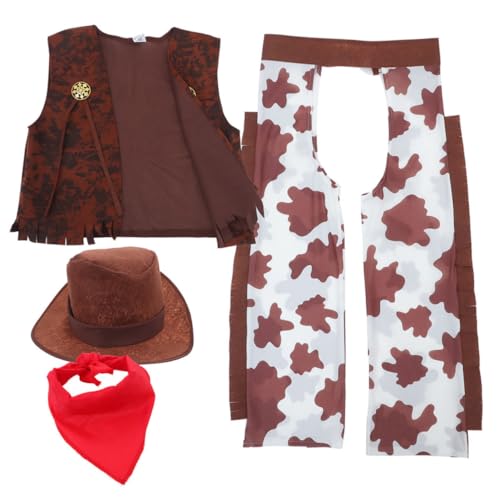 Homoyoyo Junge Mädchen Western Cowboy Kostüm Set Mit Hut Bandana Und Weste Für Halloween Party Jungenkleidung Zubehör Für Verkleidungsparty Homoyoyo Junge Mädchen Western Cowboy Kostüm Set Mit Hut Bandana Und Weste Für Halloween Party Jungenkleidung Zubehör Für Verkleidungsparty von Homoyoyo