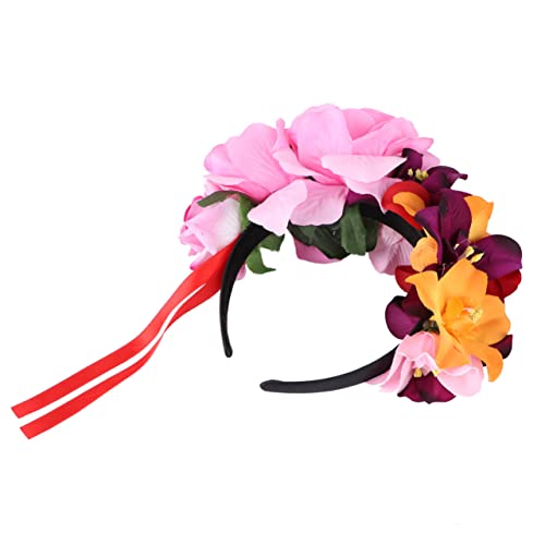 Homoyoyo Dia De Los Muertos Haarkranz Für Damen – Mexikanisches Stirnband Mit Rosen Für Halloween-Party - Kostüm Und Festlichen Kopfschmuck – Ideal Für Feierlichkeiten Und Anlässe von Homoyoyo