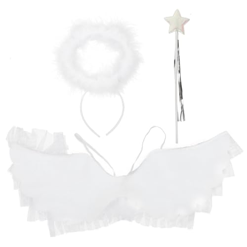 Homoyoyo Engelskostüm Teiliges Flügel Heiligenschein Zauberstab Weiß Leichtes Design für Karneval Halloween Party Bühnenauftritt Cosplay Homoyoyo Engelskostüm Teiliges Flügel Heiligenschein Zauberstab Weiß Leichtes Design für Karneval Halloween Party Bühnenauftritt Cosplay von Homoyoyo