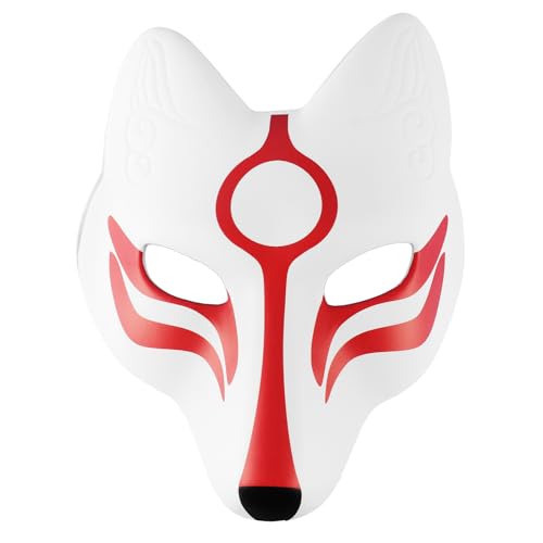 Homoyoyo Fox Japanische Kabuki Kitsune Masken für Männer Frauen Halloween Maskerade Dress Up Cosplay Kostüm Requisite von Homoyoyo