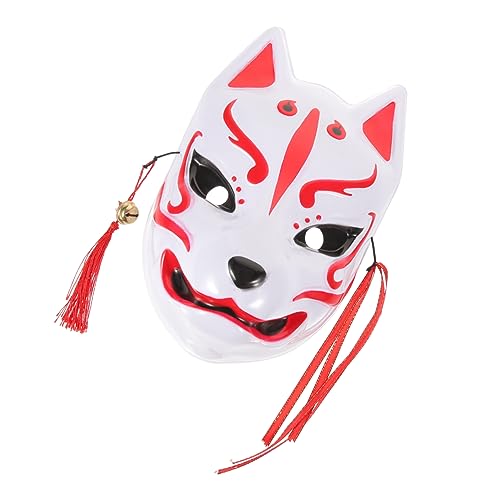 Homoyoyo Fuchs Cosplay Maske Für Halloween – Japanische Kitsune Halbmaske Im Kabuki-Stil - Ideal Für Maskerade Partys Und Kostüme Tier Anziehmaske Für Erwachsene Und von Homoyoyo