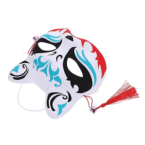 Homoyoyo Fuchs Maske Gesicht Maskerade-Kostüm-Requisite Halloween-Katzenmaske Untergangsmaske halloween masken halloweenmaske Tier-Cosplay-Maske Katzenmaske im japanischen Stil Quaste Blue von Homoyoyo