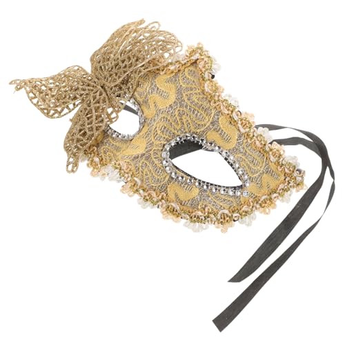 Homoyoyo Halbgesichtsmaske Schmetterling Cosplay- Maskerade rot Maskerademaske Halbmaske Kostüm Halloween Karnevalsmaske Maskenball für Frauen für Party Stoff Golden von Homoyoyo