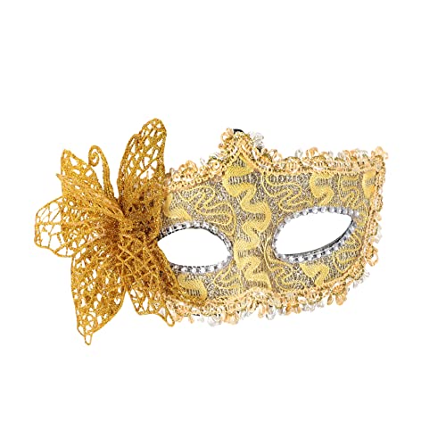 Homoyoyo Halbgesichtsmaske Schmetterling Halloween-kostüme Für Mädchen Strass-maskerade-maske Für Frauen Maskerade Für Paare Außerirdische Maske Kostüm Maske Masken Spitze Golden von Homoyoyo