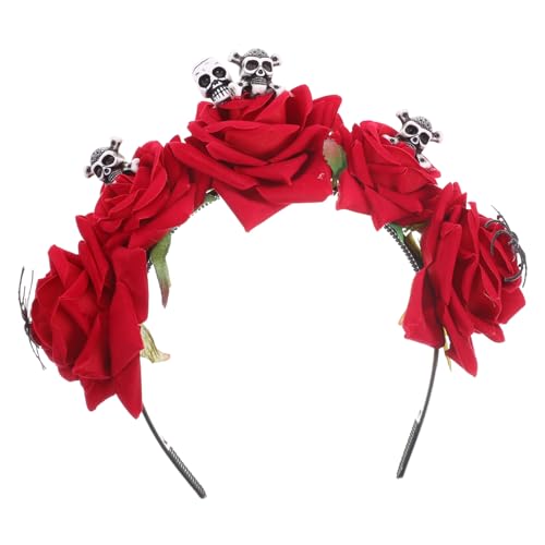 Homoyoyo Halloween Haarreif mit Roten Rosen und Schädeln Gruseliges Party Stirnband für Kostüm Karneval Cosplay und Fotografie Bequem und Modisch für Erwachsene und Jugendliche Homoyoyo Halloween Haarreif mit Roten Rosen und Schädeln Gruseliges Party Stirnband für Kostüm Karneval Cosplay und Fotografie Bequem und Modisch für Erwachsene und Jugendliche von Homoyoyo