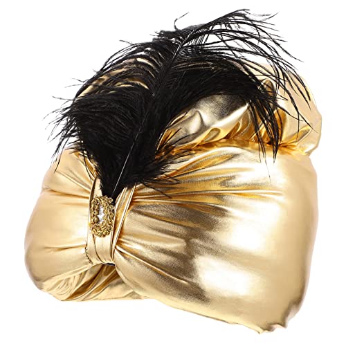 Homoyoyo Halloween Paillette Cowboyhut Aus Stroh Zaubererhut Hauben Turban-kostüm Königskostüm Kappe Kopfschmuck Steampunk-hüte Für Damen Kostüm Hut Kostüm Turban Piratenhut Golden Stoff von Homoyoyo