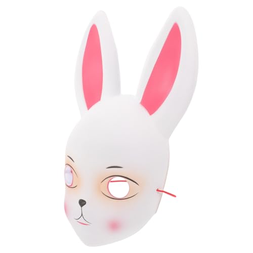 Homoyoyo Hasenmaske Mädchen Herzmaske Hockeymaske Ohrmaske Halloween-Tiermaske Kiefer halloween maske halloween-maske halloween deko Ostermaskendekoration Bühnenmaske Plastik Weiß von Homoyoyo