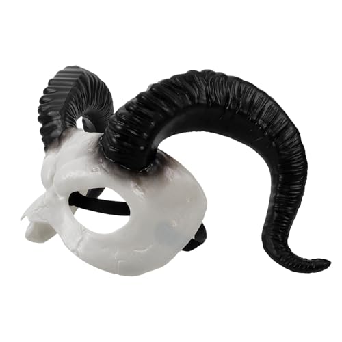 Homoyoyo Hornmaske 3d-tiermaske Schaf-kostüm-maske Maske Maskerademaske Halloween Geführt Dämonenmaske Grimassenkostüm Masken Schaf-maske Gesicht Halloween Maskenkostüm Mantel Plastik von Homoyoyo