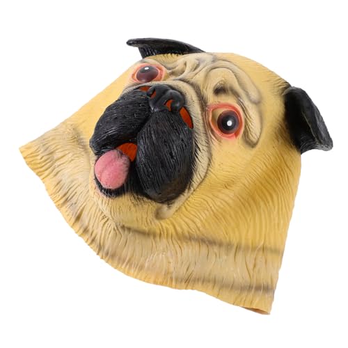 Homoyoyo Hunde Bulldog - Realistische Tiermaske Für Erwachsene - Gruselige Kostüm Für Halloween Und Cosplay Vollkopf Tiermasken Als Foto Requisiten von Homoyoyo