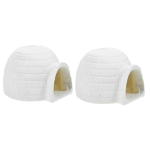 Homoyoyo Iglu Deko Figur Aus Harz – Arktisches Iglu Mit Fuchs Und Pinguin – Dekorative Eishaus Modelle Für Haushalt Und Spielzimmer – 10 cm Hoch von Homoyoyo