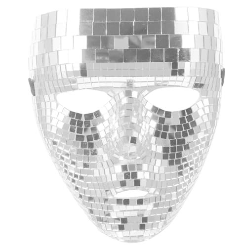 Homoyoyo Maskenballmaske Disco-Glitzermaske Disco-Glitzermaske Maske Discokugel-Kostüm Halloween-Maskenballmaske Karnevalspartymaske Spiegelmaske Glitzernd Für Frauen Und Männer Halloween von Homoyoyo