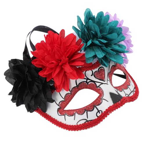 Homoyoyo Maskerade Maske Tag des toten Schleiers Gesicht Tag der Toten Kostüm Tod halloween masken halloweenmaske tag der toten maske mit blumen tag der toten maske schädelmaske Plastik von Homoyoyo