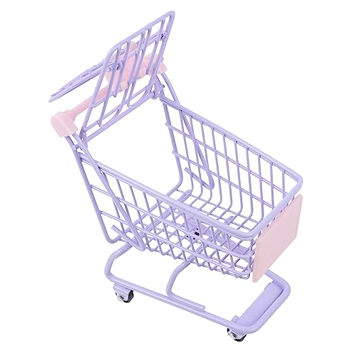 Homoyoyo Mini Einkaufswagen Für – Rosa Handcart Supermarkt Trolley Als Dekorative Requisite Für Puppen – Perfekt Für Rollenspiele Und Kreatives von Homoyoyo