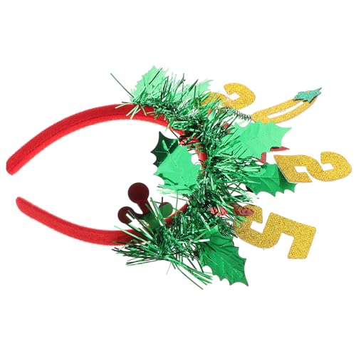 Homoyoyo Neujahrs-Stirnband 2025 Weihnachtsbaum-Haar-Stirnband Für Frauen Und Mädchen Feiertagsparty-Zubehör Niedliche Weihnachts-Kopfbedeckung Für Weihnachtsfeier-Dekorationen von Homoyoyo