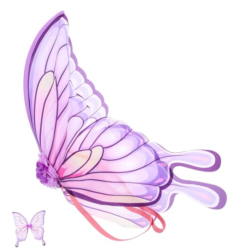 Homoyoyo Ostern verkleiden wings costume buterfly schmetterlingsflügel kostüm Feenflügel Partyflügel Schmetterling Kostüm Flügel Requisite Schmetterlingsflügel für Cosplay Polyester Violet von Homoyoyo