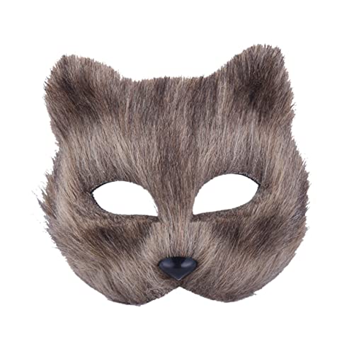 Homoyoyo Plüsch Fuchsmaske Für Kostüme – Halbgesicht Mask Für Halloween - Karneval Und Mottopartys in Grau – Ideal Für Cosplay Und Tierkostüme von Homoyoyo