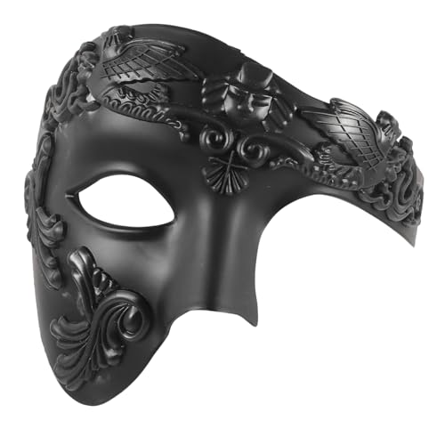 Homoyoyo Römische Soldatenmaske Schwarz Halbgesichtsmaske für Herren Cosplay Halloween Karneval Maskenball mit Einzigartigem Vintage Design Leicht Komfortabel für Mottopartys und Fasching Homoyoyo Römische Soldatenmaske Schwarz Halbgesichtsmaske für Herren Cosplay Halloween Karneval Maskenball mit Einzigartigem Vintage Design Leicht Komfortabel für Mottopartys und Fasching von Homoyoyo