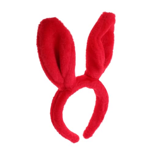 Homoyoyo Rotes Hasenohren-stirnband Rote Hasenohren Hasen-kostümzubehör Cosplay Hasenohren Amor Ohren Stirnband Mit Karottenohren Hut Mit Hasenohren Hundeohren Stirnband Plüsch von Homoyoyo