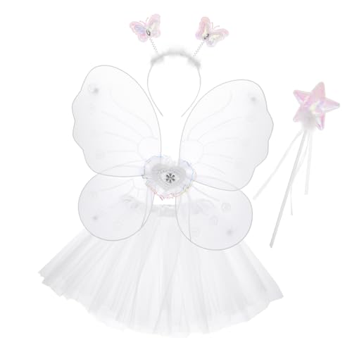 Homoyoyo Schmetterling Kostüm Set Für – Feenkleid Mit Tutu - Flügeln - Zauberstab Und Stirnband – Ideal Für Fasching Halloween Und Kostümpartys – Für Mädchen Von 1 2 Jahren von Homoyoyo