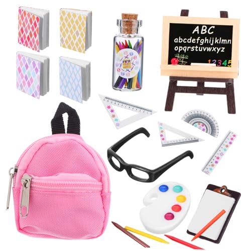 Homoyoyo Schulbedarf Set Für Puppen – Schultasche - Miniaturbuch - Papierklemme Und Bleistift Ideales Puppenzubehör Für Kleine Schulabenteuer Perfekt Für Und Co von Homoyoyo