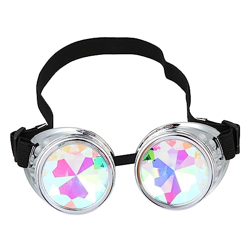 Homoyoyo Steampunk Kaleidoskop Brille Mit Regenbogen Kristallglas Linse - Einzigartige Rave Brille Für Festivals - Kostüme Und Cosplay Perfekt Für Männer Und Frauen Im Gothic Punk Stil von Homoyoyo