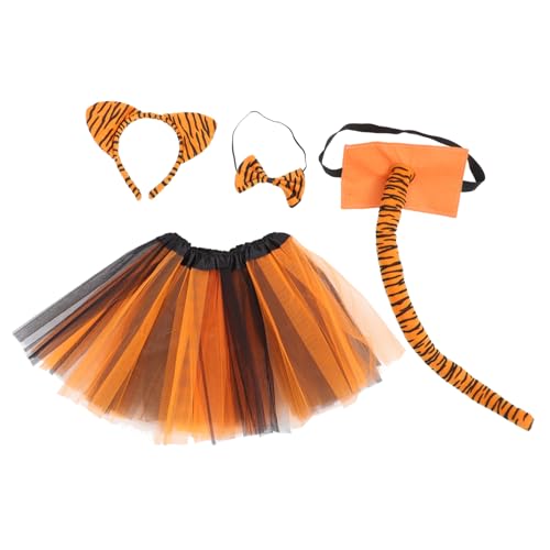 Homoyoyo Tiger-Kostüm-Set Für – Halloween Tierkostüm Mit Ohr Stirnband Fliege Und Tutu Rock Für Die Perfekte Cosplay Party Und Aufregende Verkleidungsspaß von Homoyoyo