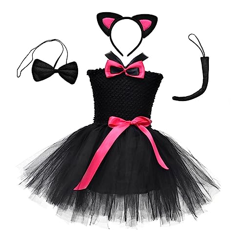 Homoyoyo Tutu Kleid Für Mädchen Kostümanzug Katzenmotiv Cosplay Rock Für Halloween Und Partys Jahre von Homoyoyo