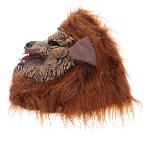 Homoyoyo Werwolf-Maske gruselige maske gruselmasken halloween gesichtsmaske Tiermaske Horrormaske Halloween Wolfskopfmaske Kostümmaske lustige Maske Werwolfkostüm für Herren Vinyl Coffee von Homoyoyo