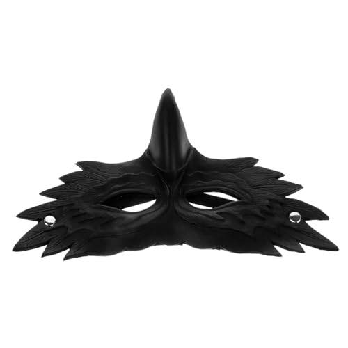 Homoyoyo Wolfsmaske Karnevalsmaske Fuchsmaske Halloween-Party- Adler-Halbgesicht Halloween- Schädelmaske Gasmaske Kostüm Tiermasken für Erwachsene Vogel PU- Black von Homoyoyo