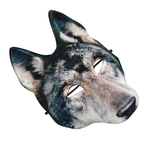 Homoyoyo Wolfsmaske Regenmaske Tierische Wolfskopfmaske Pelzige Bärenmaske Fuchsmaske Halloween-tiermaske Wolf Kostüm Werwolf- Fuchs Halbmasken Eva Grey von Homoyoyo