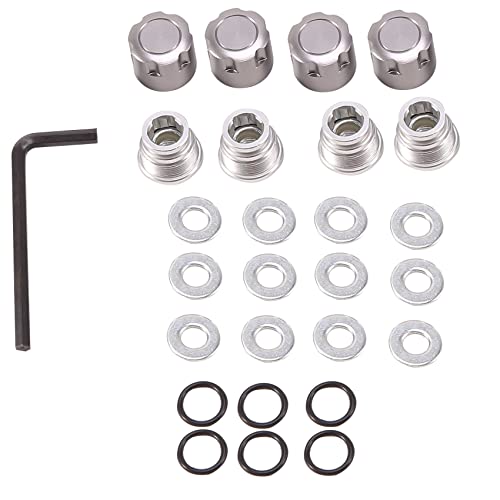 HondoKet 4 STÜCKE Aluminium Center Lock Mutter Metall Radkappen Muttern für Axial SCX10 TRX4 1/10 RC Crawler Autoteile, Silber von HondoKet