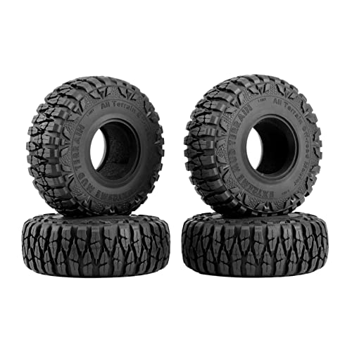 HondoKet 4 StüCke 115 MM 1,9 Gummireifen Radreifen für 1/10 RC Crawler Auto Axial SCX10 90046 AXI03007 TRX4 D90 CC01 von HondoKet