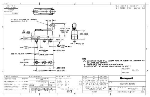 Honeywell SPS 111SM241 Schnappschalter 1 St. Single von Honeywell SPS