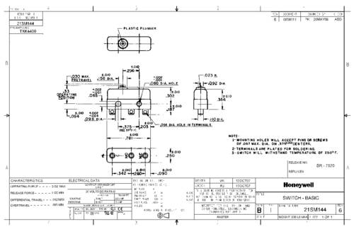 Honeywell SPS 21SM144 Schnappschalter Single von Honeywell SPS