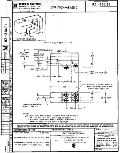 Honeywell SPS BZ-3ALT1 Schnappschalter 1St. von Honeywell SPS