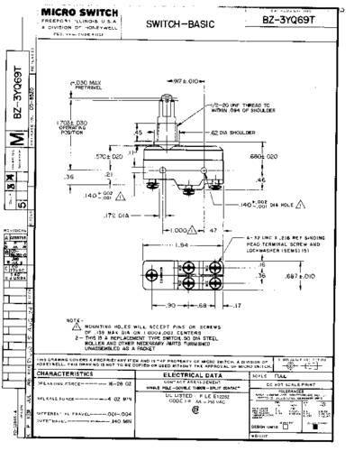 Honeywell SPS BZ-3YQ69T Schnappschalter 1St. von Honeywell SPS