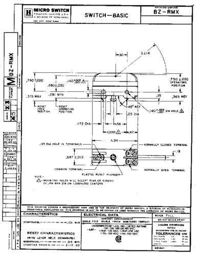 Honeywell SPS BZ-RMX Schnappschalter Single von Honeywell SPS