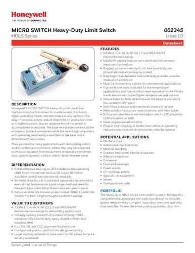 Honeywell SPS LSG1A Endschalter von Honeywell SPS