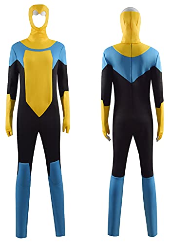 Mark Grayson Jumpsuit Uniform Cosplay Kostüm Erwachsene Herren Halloween Hero Invincible Bodysuit (X-Small, Mark Grayson) von HongChang