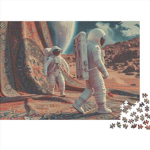 Astronaut 300 Stück Home Dekoration 300 Teile Farbenfrohes Puzzlespiel Holzpuzzles Science Fiction Puzzle Abwechslungsreiche Puzzleteile Puzzles Für Erwachsene 300pcs (40x28cm) von HongZhic