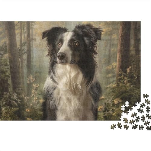 Border Collie 1000 Stück Home Dekoration 1000 Teile Farbenfrohes Puzzlespiel Holzpuzzles Tier Puzzle Ganze Familie Spaß Puzzleteile Puzzles Für Erwachsene 1000pcs (75x50cm) von HongZhic