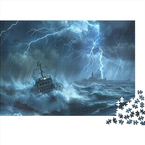 Donner und Blitz 1000 Stück Home Dekoration 1000 Teile Farbenfrohes Puzzlespiel Holzpuzzles Wetter Puzzle Ganze Familie Spaß Puzzleteile Puzzles Für Erwachsene 1000pcs (75x50cm) von HongZhic