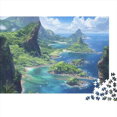 Insel 1000 Stück Spielzeug Geschenk 1000 Teile Farbenfrohes Puzzlespiel Holzpuzzles Schöne Aussicht Puzzle Abwechslungsreiche Puzzleteile Puzzles Für Erwachsene 1000pcs (75x50cm) von HongZhic