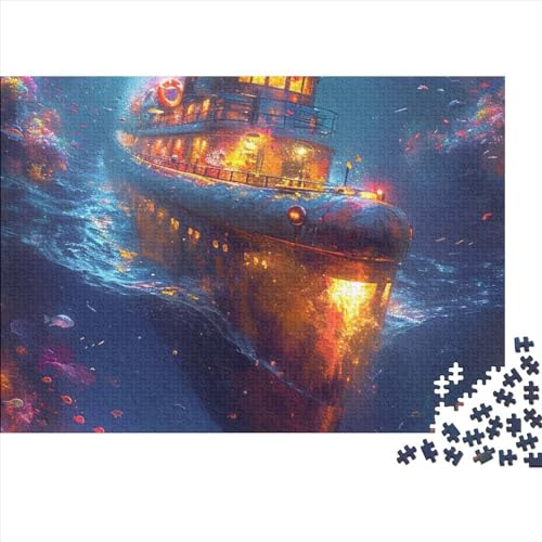 Schiffswrack 300 Stück Home Dekoration 300 Teile Kein Staub Puzzlespiel Holzpuzzles Meeresboden Puzzle Ganze Familie Spaß Puzzleteile Puzzles Für Erwachsene 300pcs (40x28cm) von HongZhic